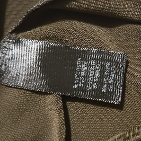 Nina Leonard 3/4 Sleeve Stretch Knit Trapeze Dress Olive Green Size L NWOT - Picture 8 of 10